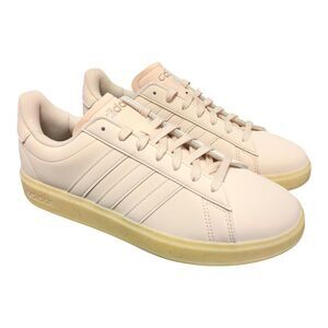 Adidas Women's Lace Up Grand Court 2.0 Cloudfoam Lifestyle Low-Top Shoes - Blush
